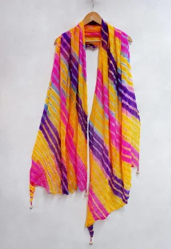 Leheriya Printed Chiffon Dupatta in Multicolor