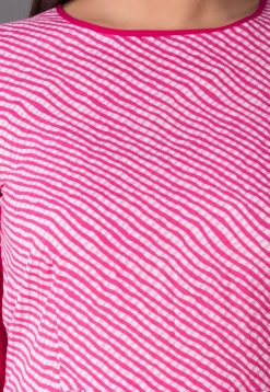 Leheriya Printed Cotton Anarkali Suit in Pink