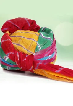Leheriya Printed Cotton Kids Turban in Multicolor