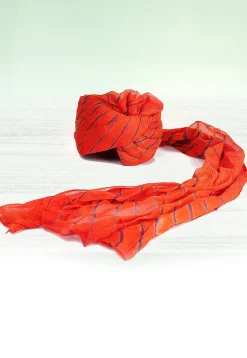 Leheriya Printed Cotton Kids Turban in Orange