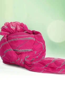 Leheriya Printed Cotton Kids Turban in Pink