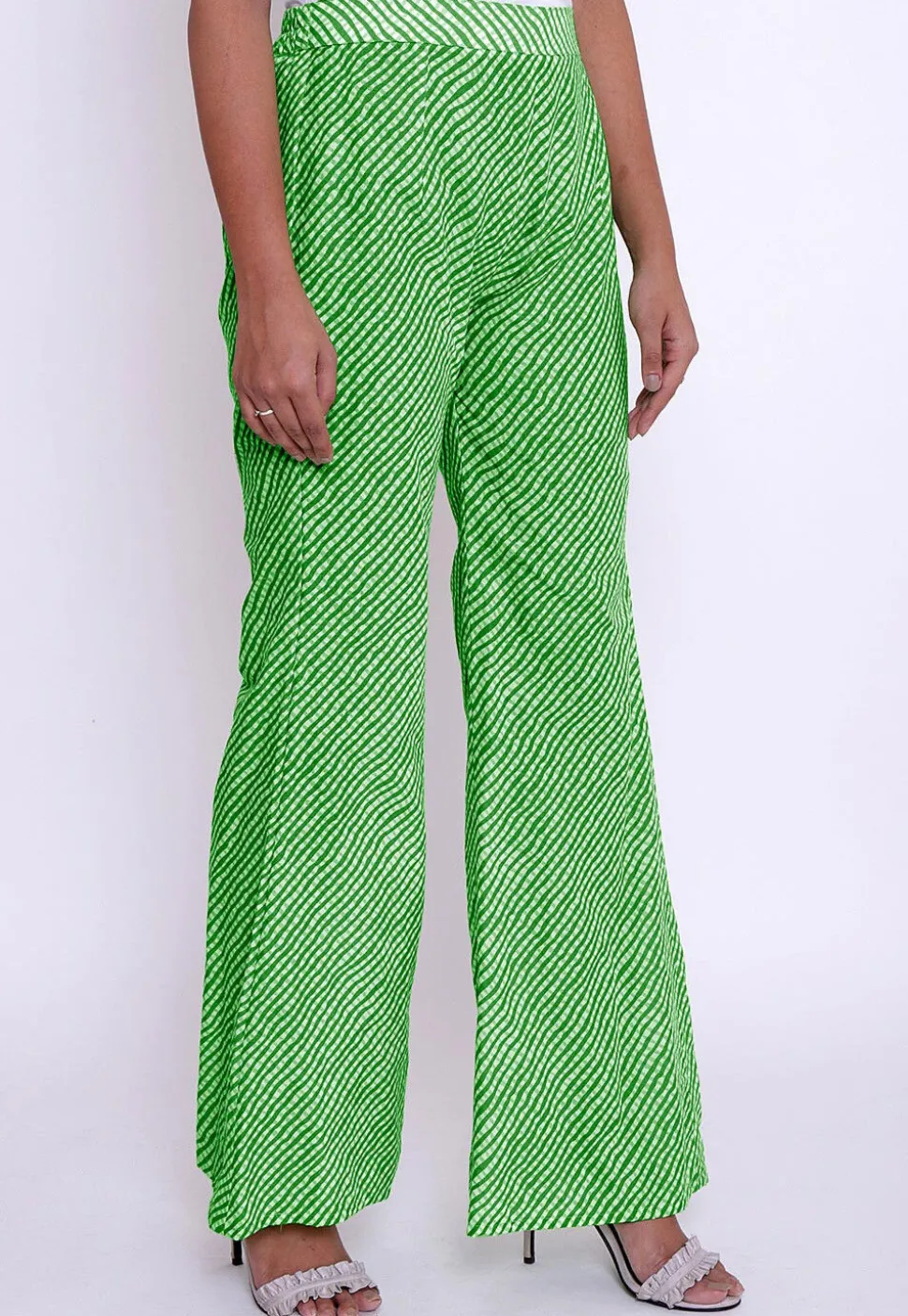 Leheriya Printed Cotton Palazzo in Light Green