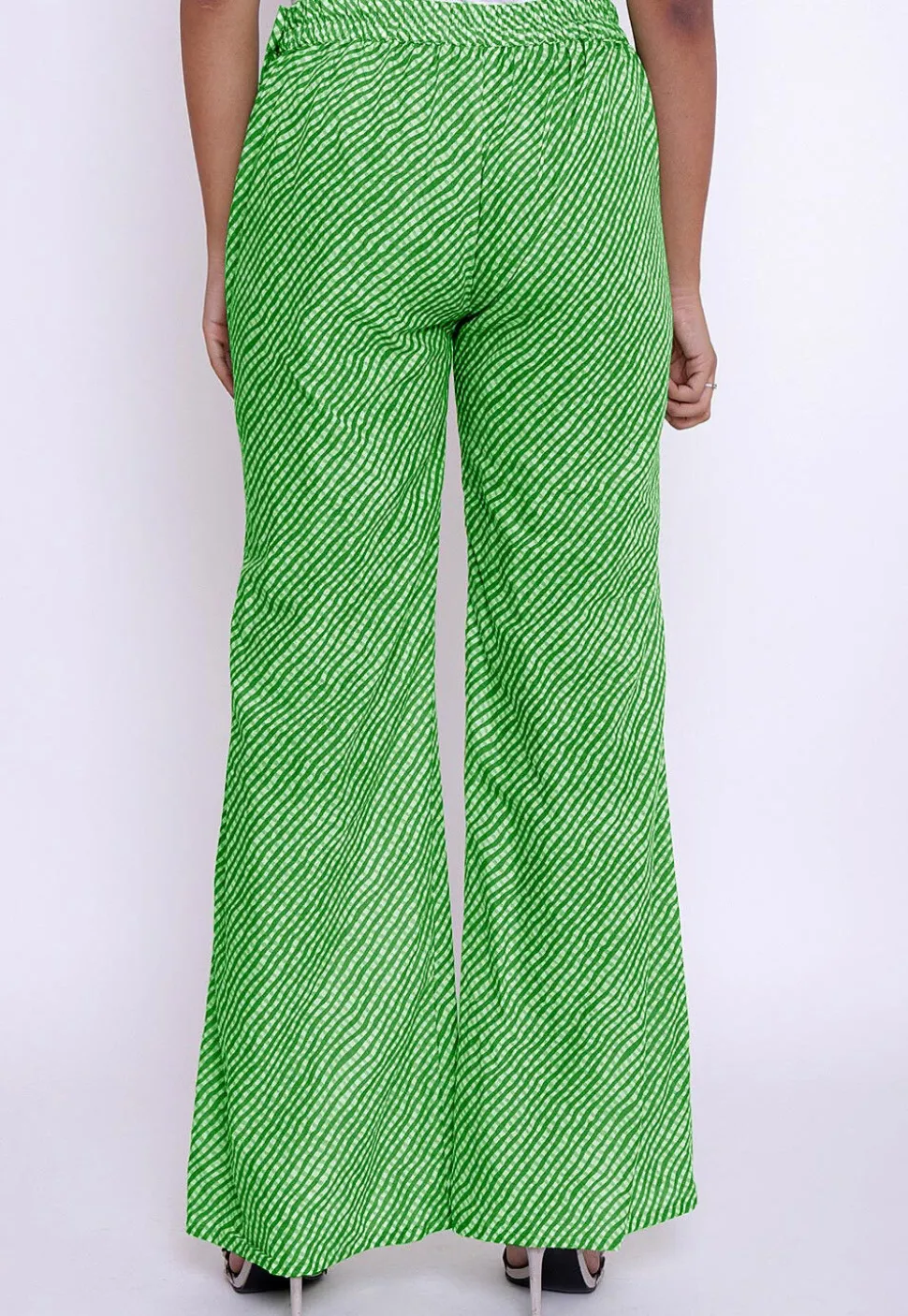 Leheriya Printed Cotton Palazzo in Light Green