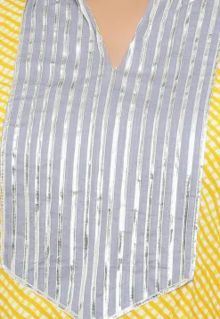 Leheriya Printed Cotton Pakistani Suit in Yellow