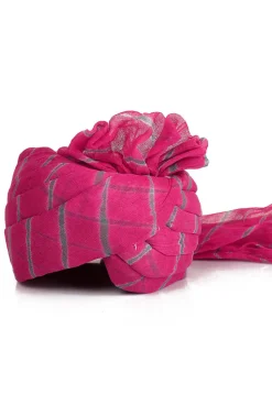 Leheriya Printed Cotton Unisex Turban in Pink