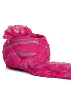 Leheriya Printed Cotton Unisex Turban in Pink