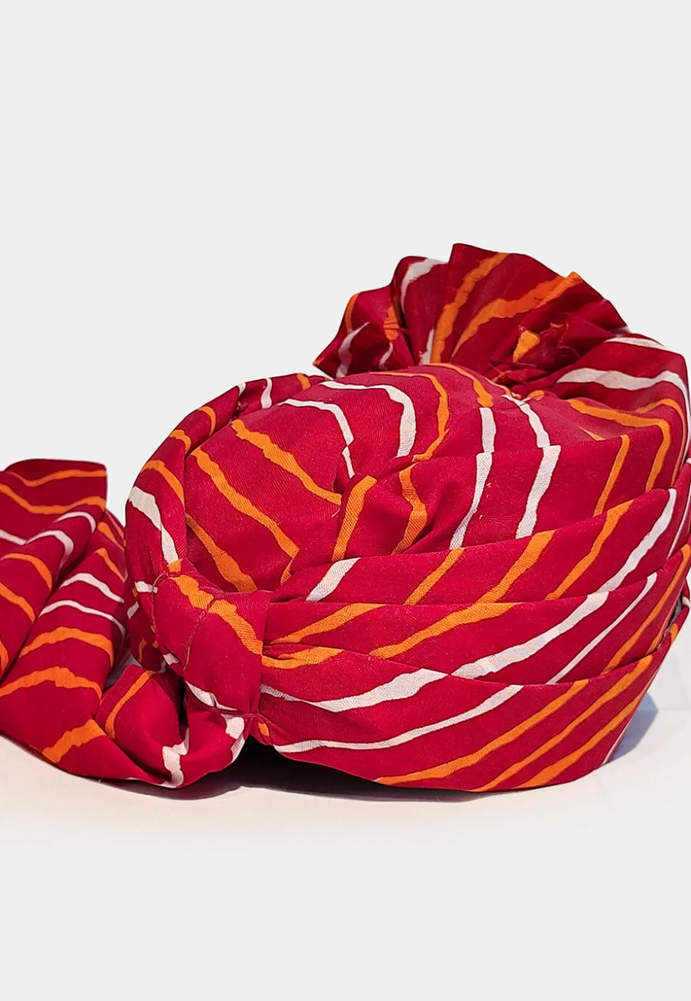 Leheriya Printed Cotton Unisex Turban in Red