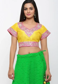 Leheriya Printed Georgette Lehenga in Light Green