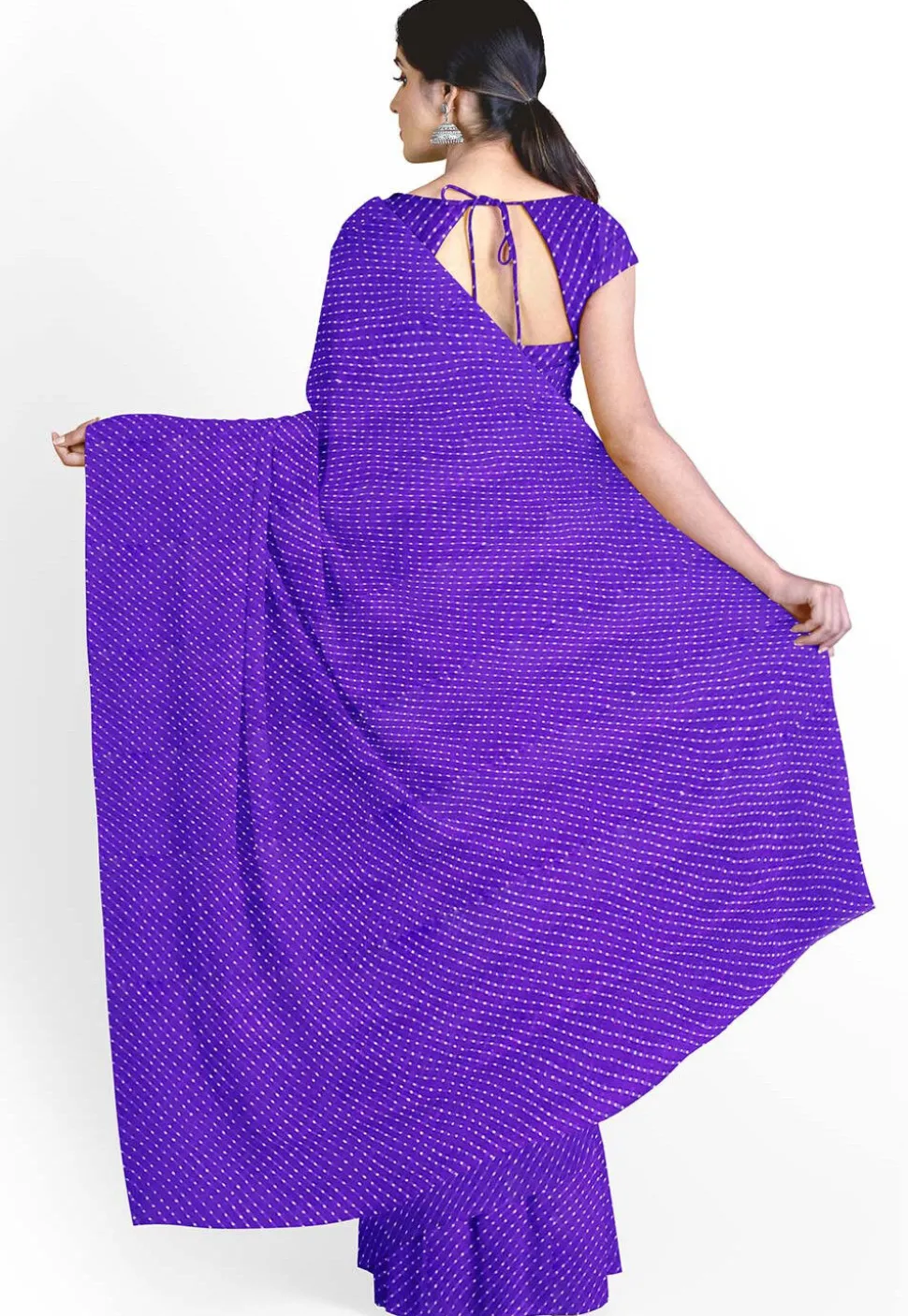 Leheriya Printed Georgette Saree in Purple