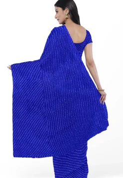 Leheriya Printed Georgette Saree in Royal Blue