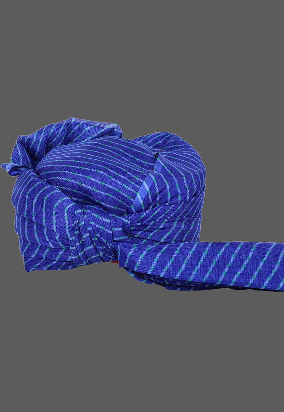 Leheriya Printed Kota Doria Kids Turban in Royal Blue