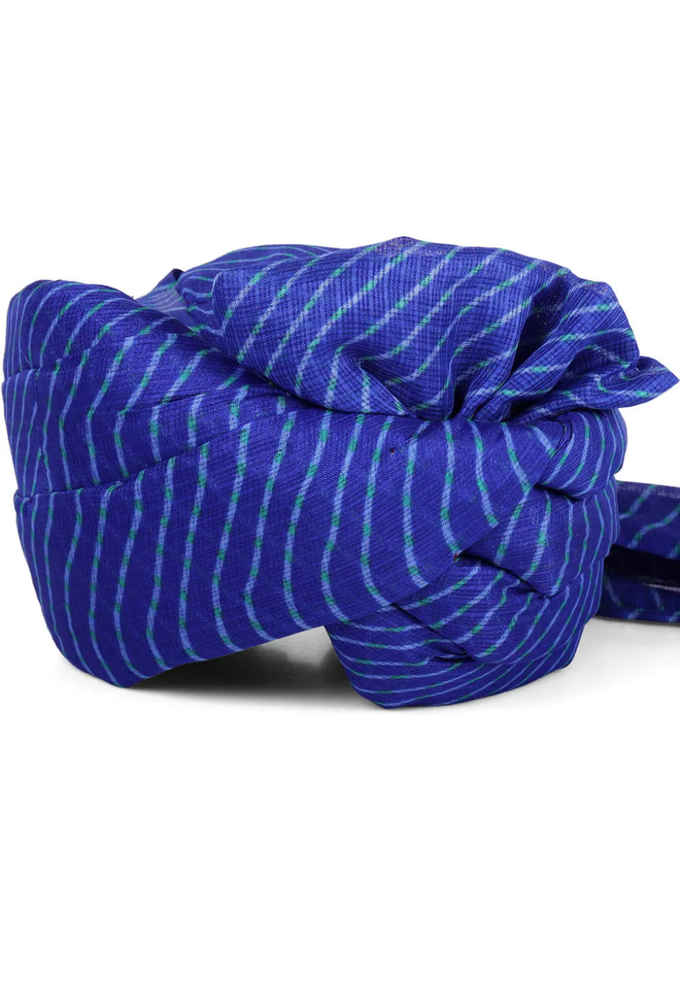 Leheriya Printed Kota Doria Turban in Royal Blue