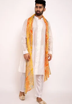 Leheriya Printed Kota Silk Men Dupatta in Multicolor