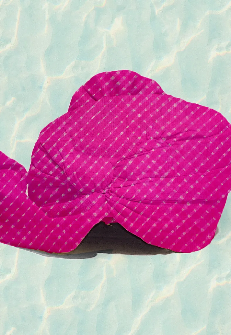 Leheriya Printed Pure Chiffon Kids Turban in Pink