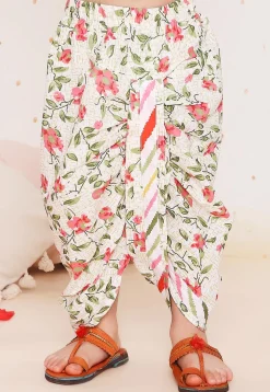 Leheriya Printed Pure Cotton Kurta Set in Multicolor