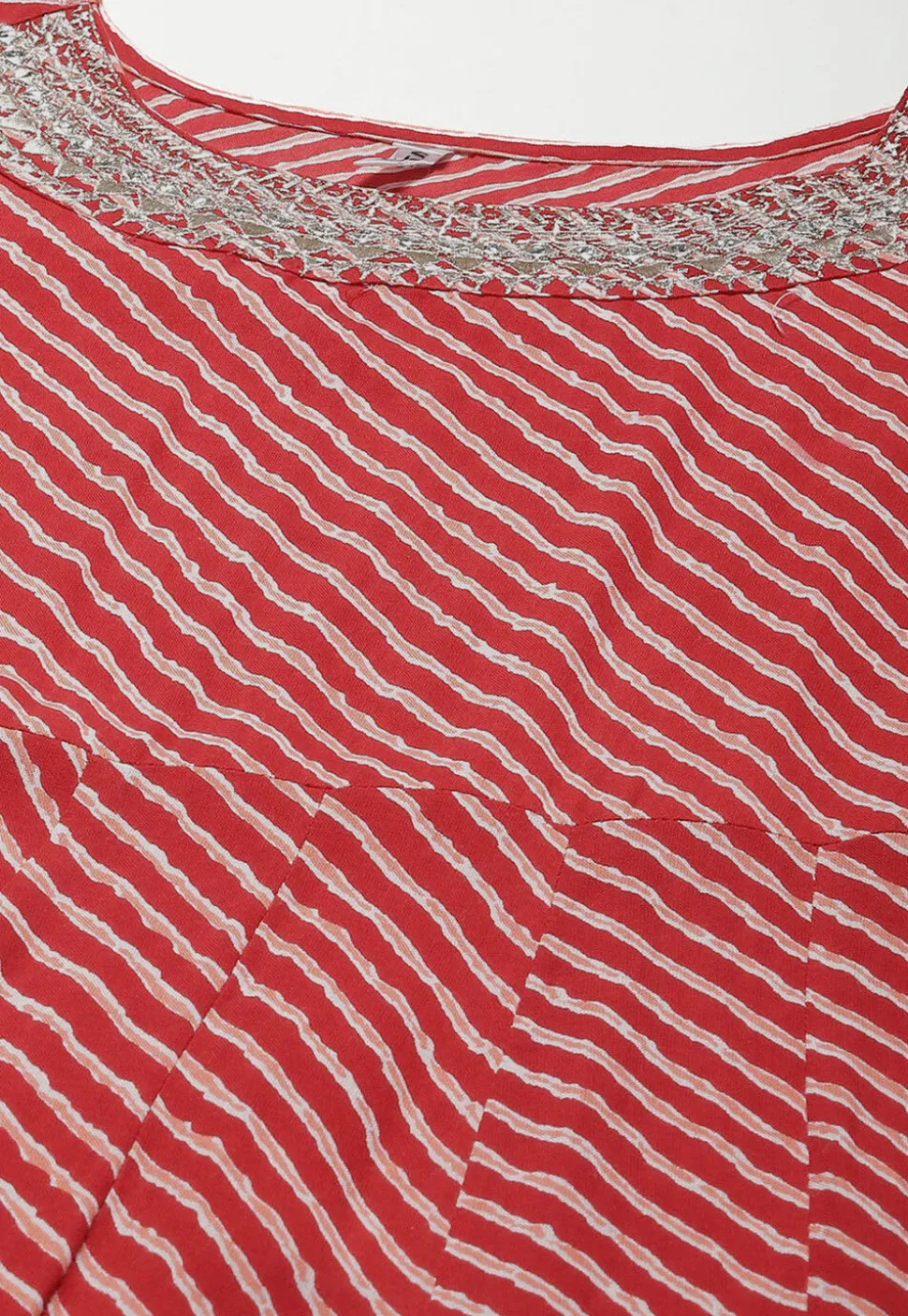 Leheriya Printed Viscose Rayon Dress in Red