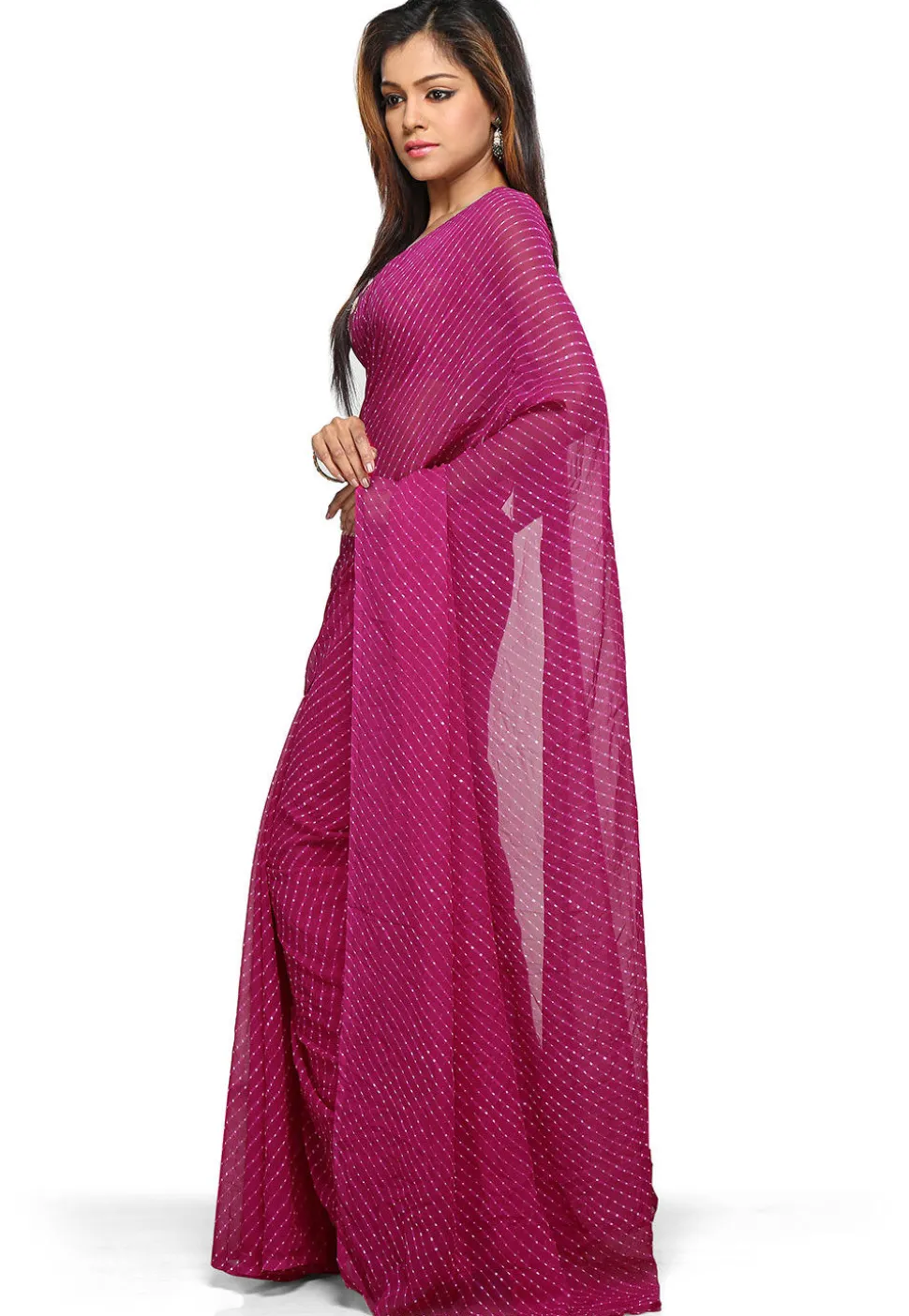 Leheryia Georgette Saree in Magenta