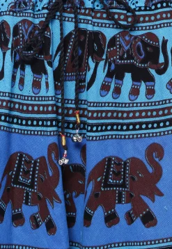 Mandala Printed Pure Cotton Skirt in Blue
