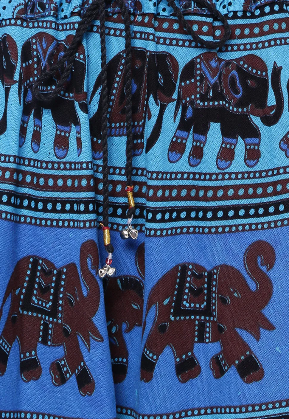 Mandala Printed Pure Cotton Skirt in Blue
