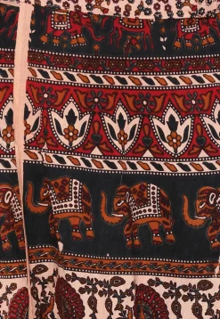 Mandala Printed Pure Cotton Wrap Around Skirt in Multicolor