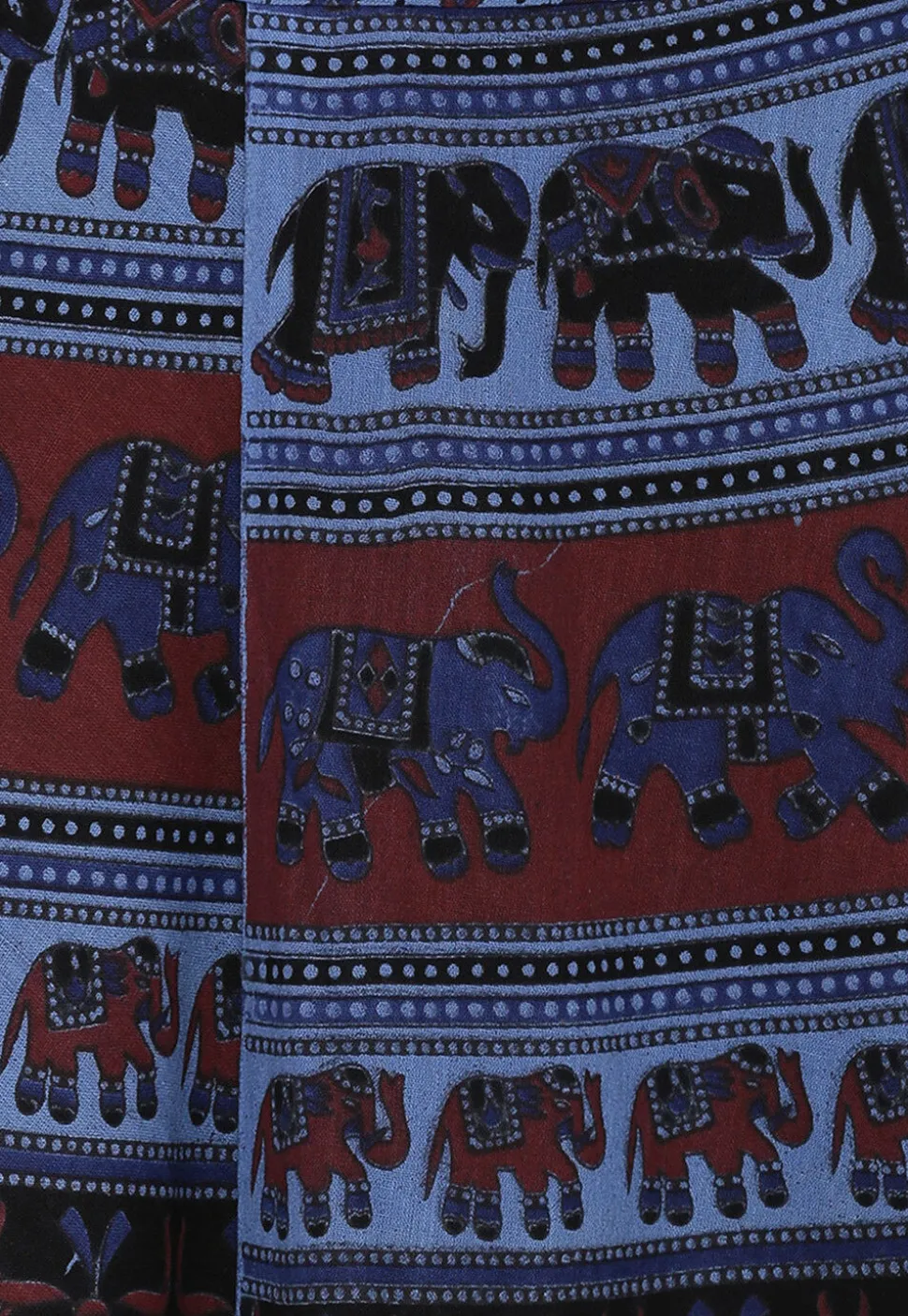 Mandala Printed Pure Cotton Wrap Around Skirt in Blue