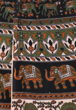 Mandala Printed Pure Cotton Wrap Around Skirt in Multicolor