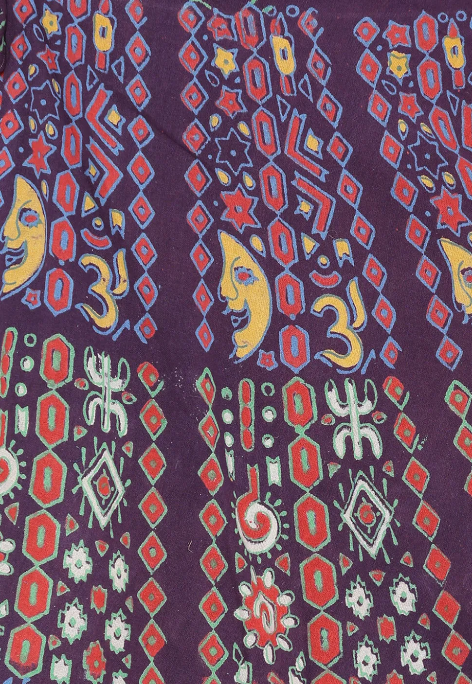 Mandala Printed Pure Cotton Wrap Around Skirt in Purple