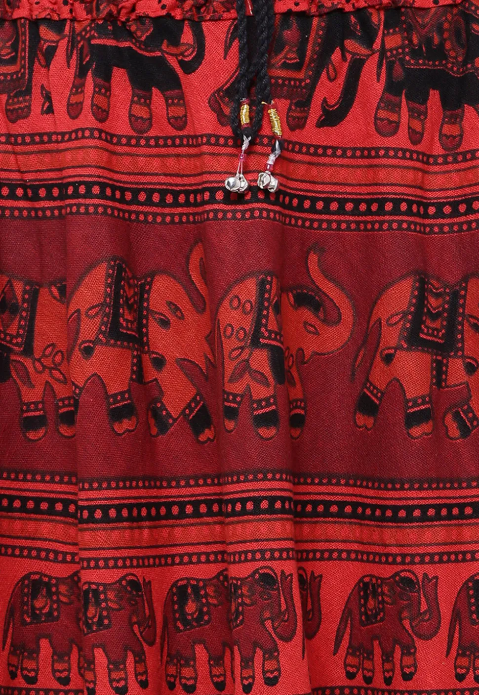 Mandala Printed Pure Cotton Skirt in Red