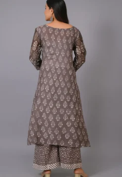 Maternity Cotton Pakistani Suit in Light Brown