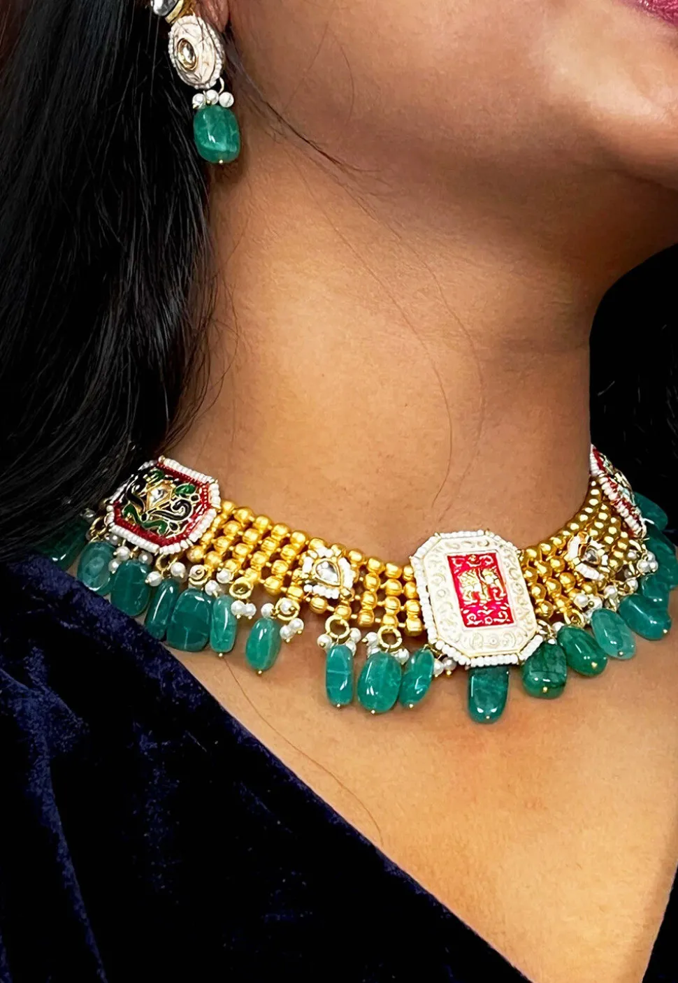 Meenakari Choker Necklace Set