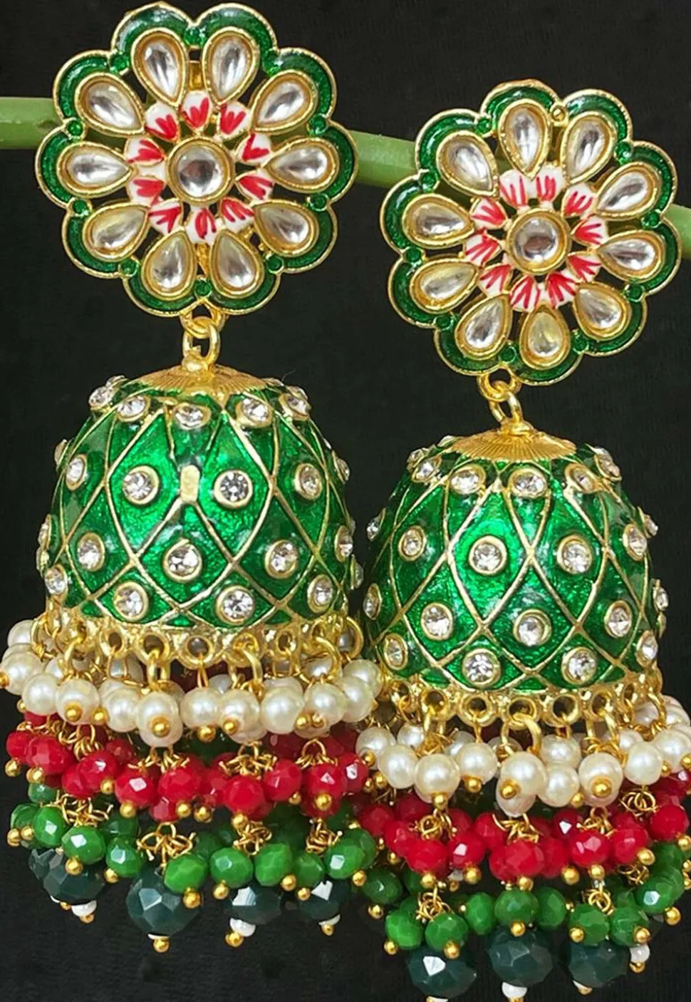 Meenakari Jhumka Style Earrings