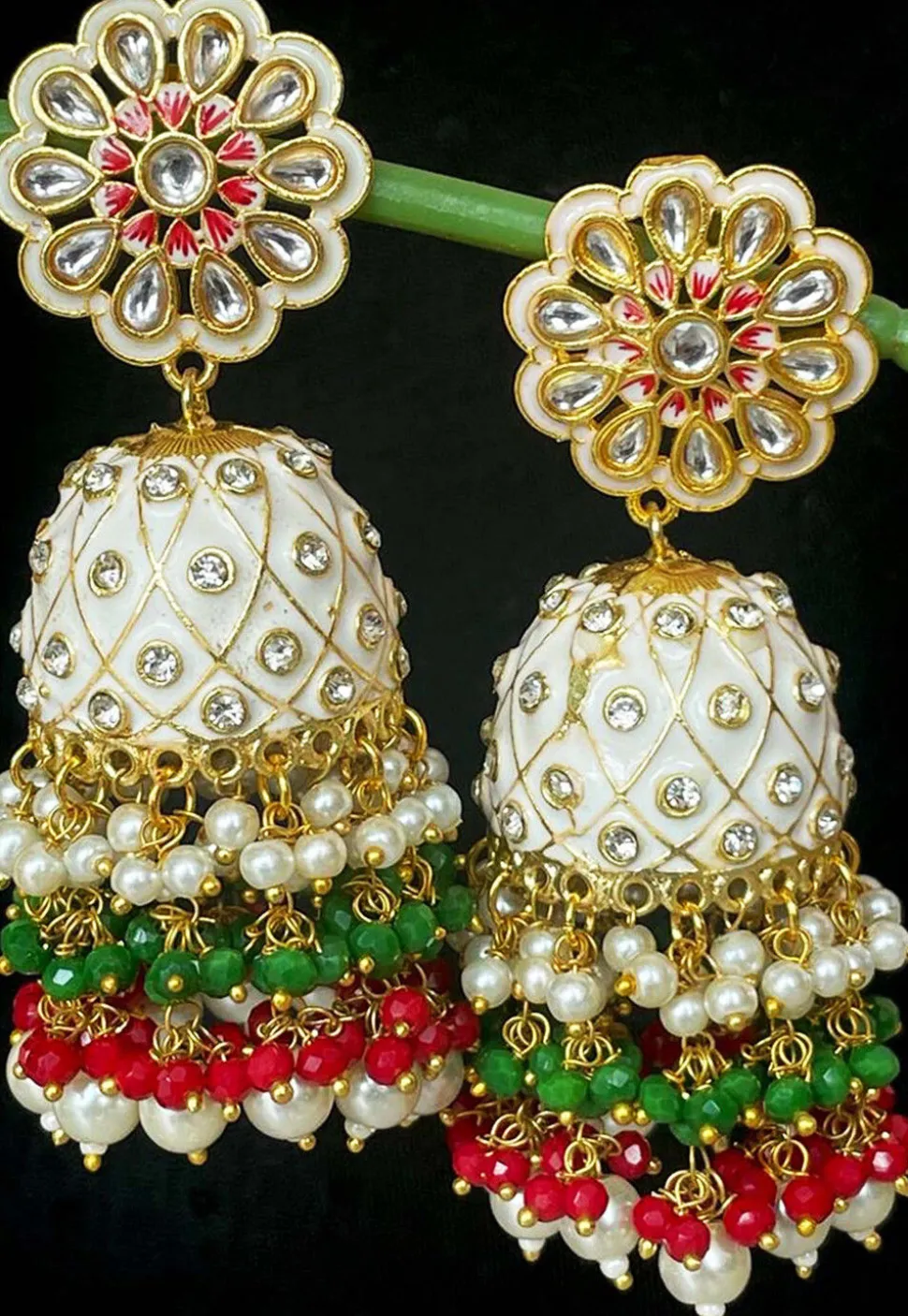 Meenakari Jhumka Style Earrings