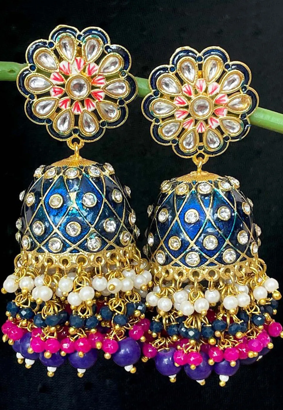 Meenakari Jhumka Style Earrings