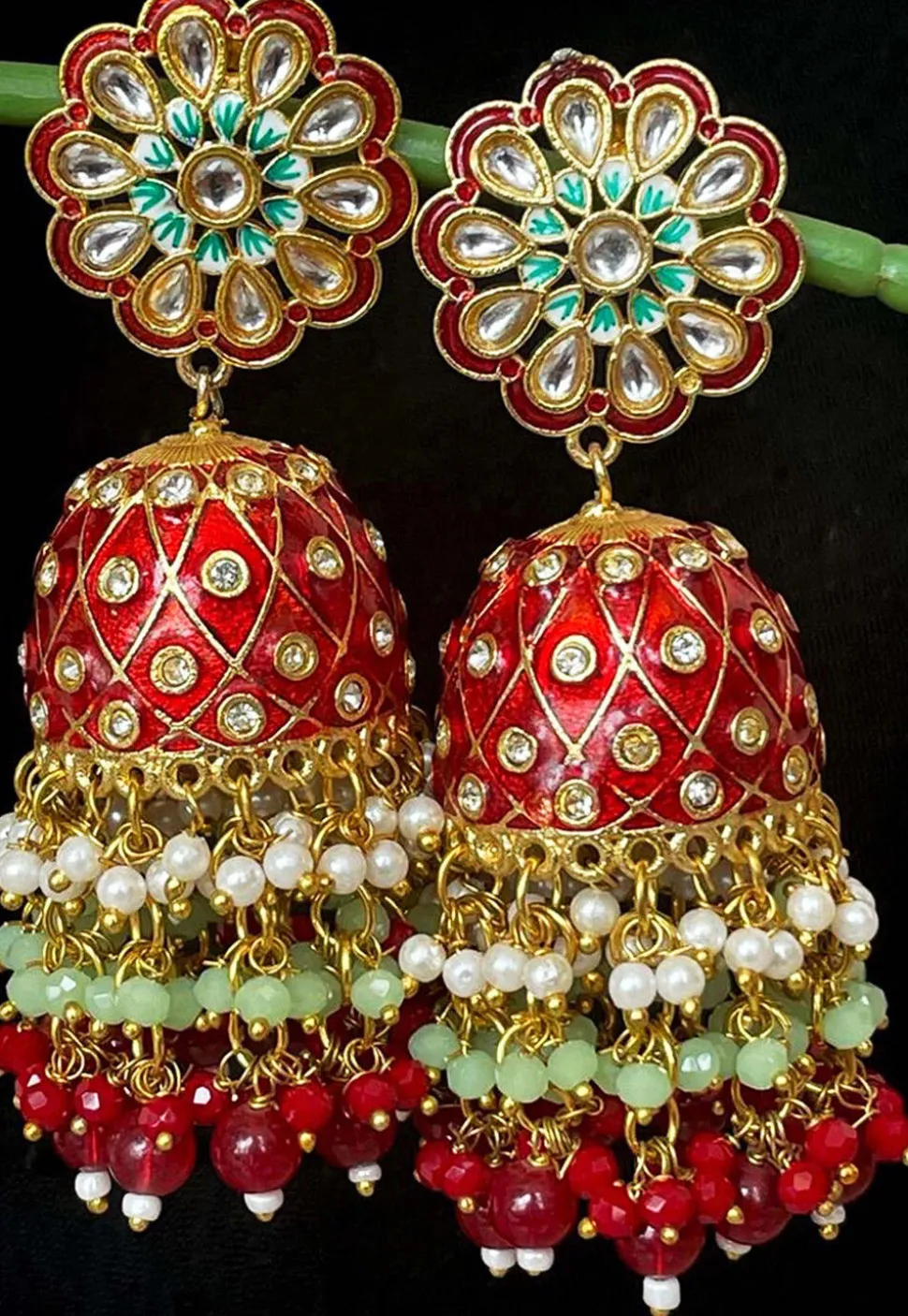 Meenakari Jhumka Style Earrings