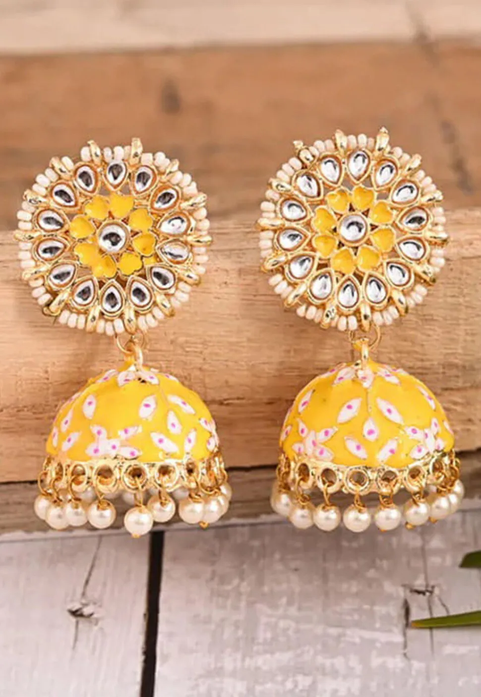 Meenakari Jhumka Style Earrings