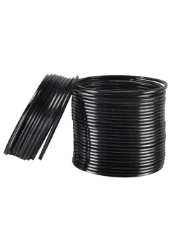 Metallic Bangle Set in Black