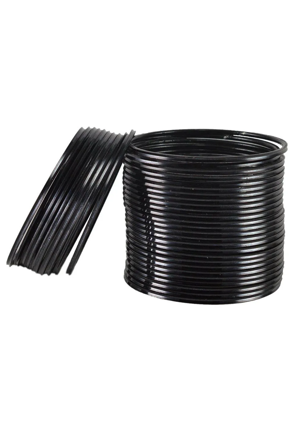 Metallic Bangle Set in Black