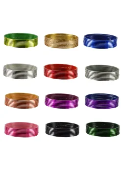 Metallic Combo Bangle Set in Multicolor