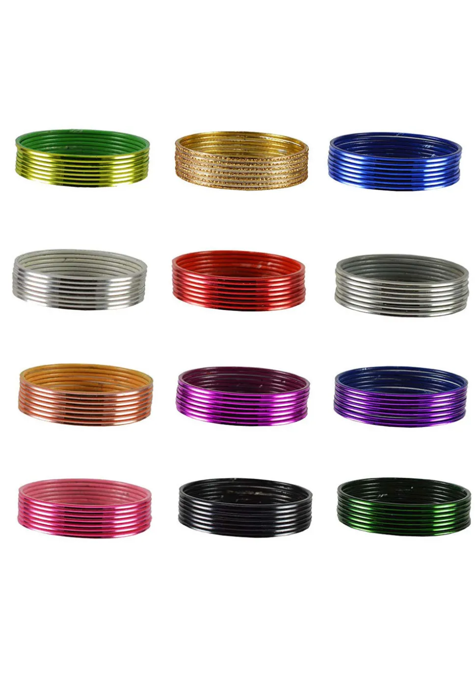 Metallic Combo Bangle Set in Multicolor