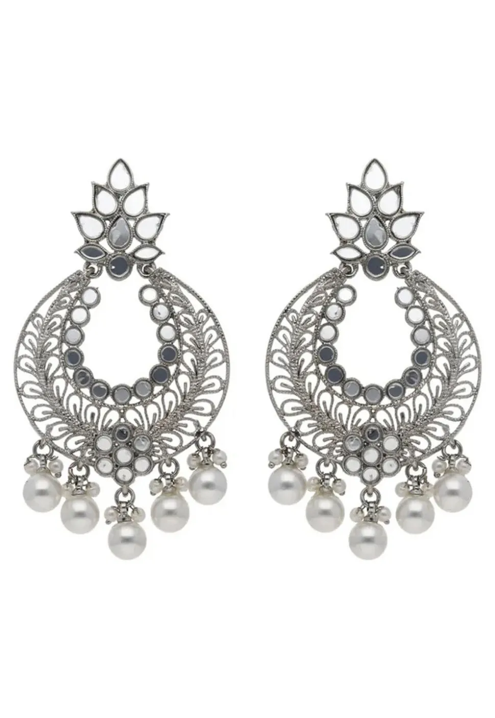 Mirror Chandbali Earrings