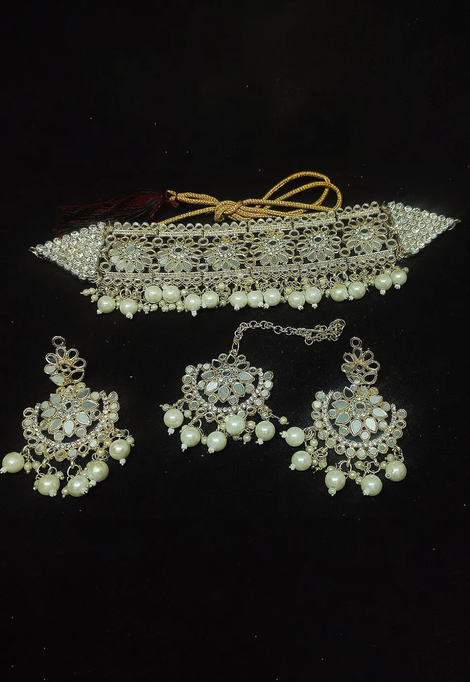 Mirror Choker Necklace Set