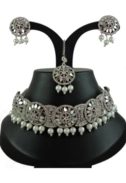 Mirror Choker Necklace Set