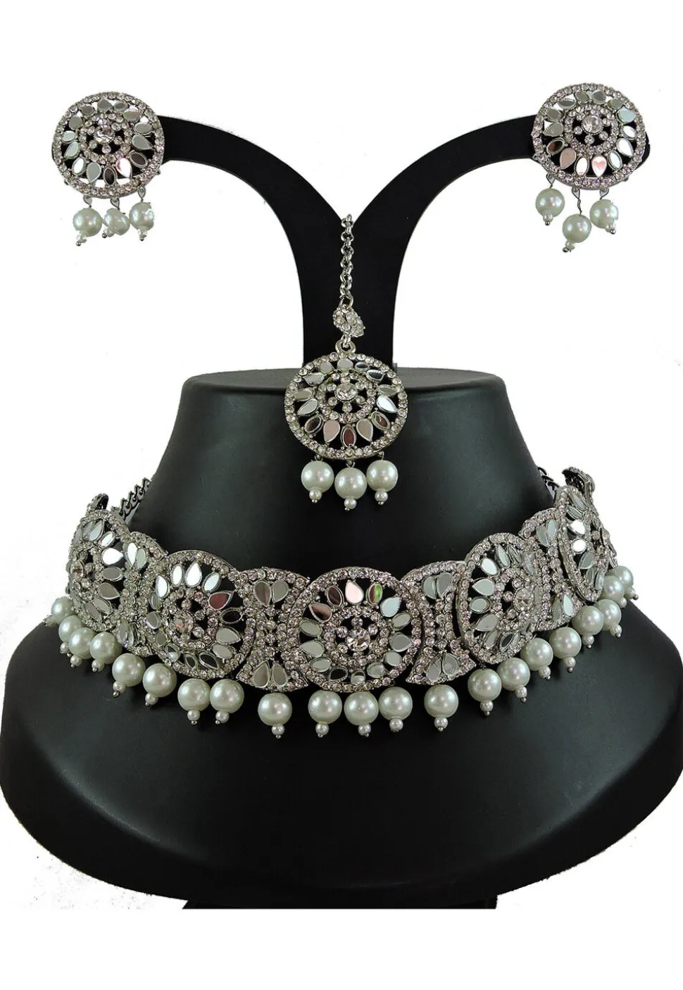 Mirror Choker Necklace Set
