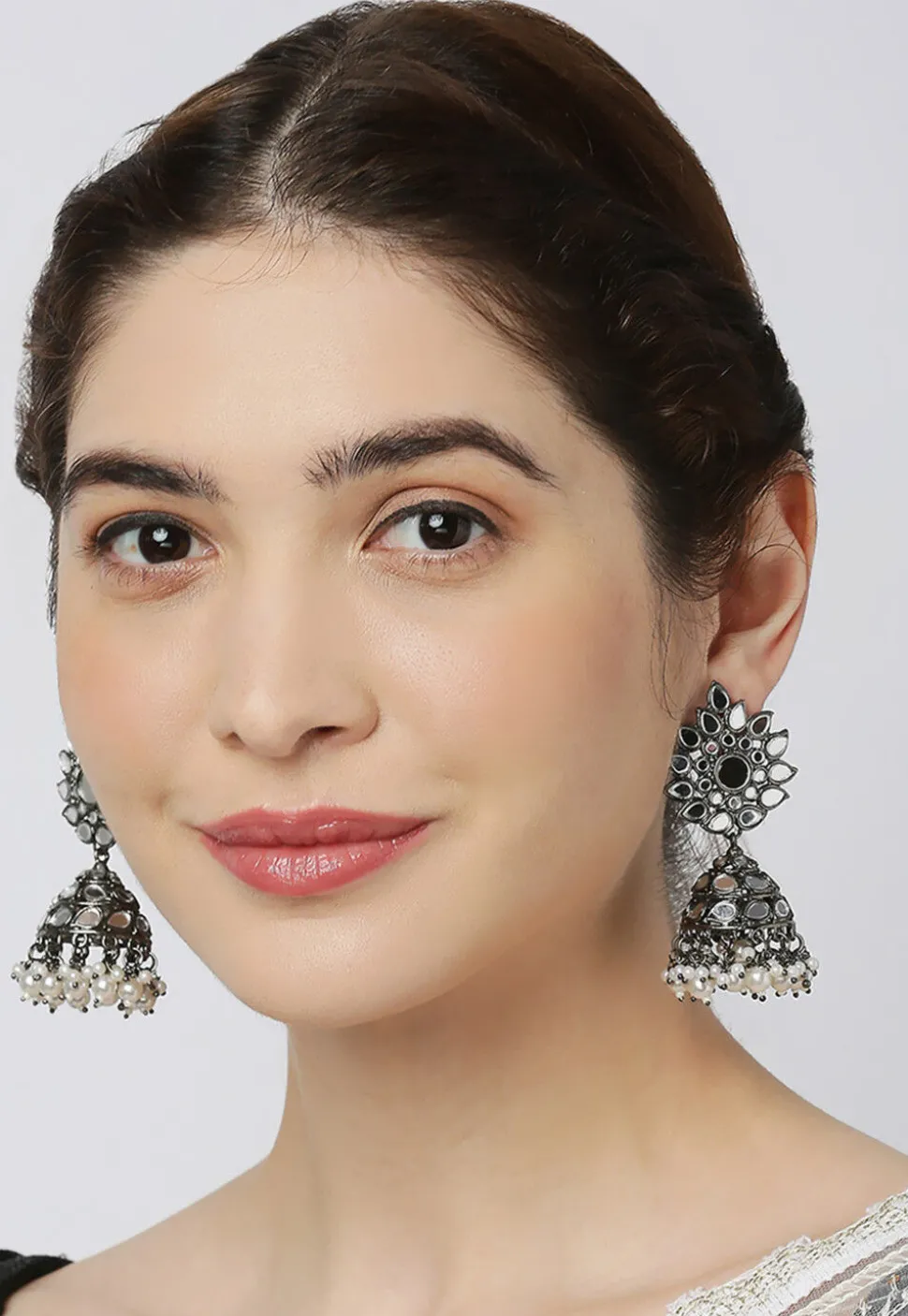 Mirror Jhumka Style Earrings