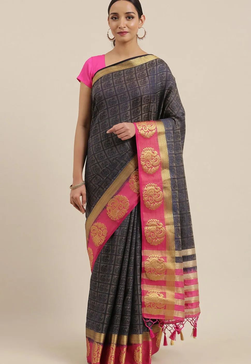 Mysore Silk Saree in Navy Blue