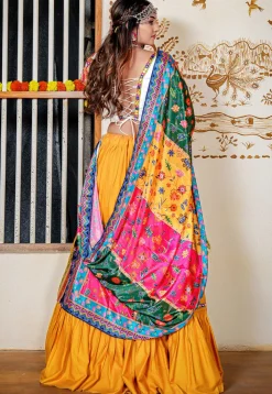 Navaratri Special Rayon Lehenga in Yellow