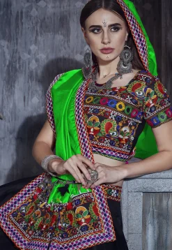 Navratri Special Art Silk Lehenga in Black