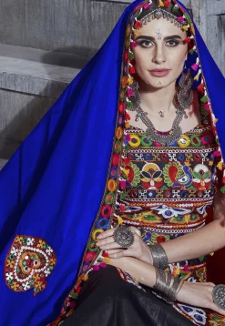 Navratri Special Art Silk Lehenga in Black