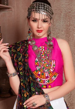 Navratri Special Cotton Lehenga in Off White