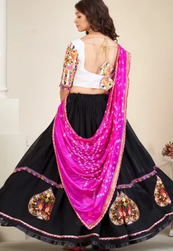 Navratri Special Georgette Lehenga in Black